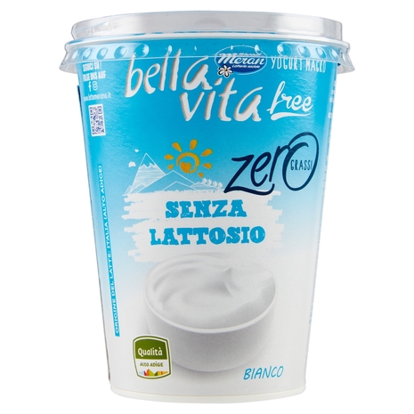bella vita free Yogurt Magro Senza Lattosio Zero Grassi Bianco 400 g